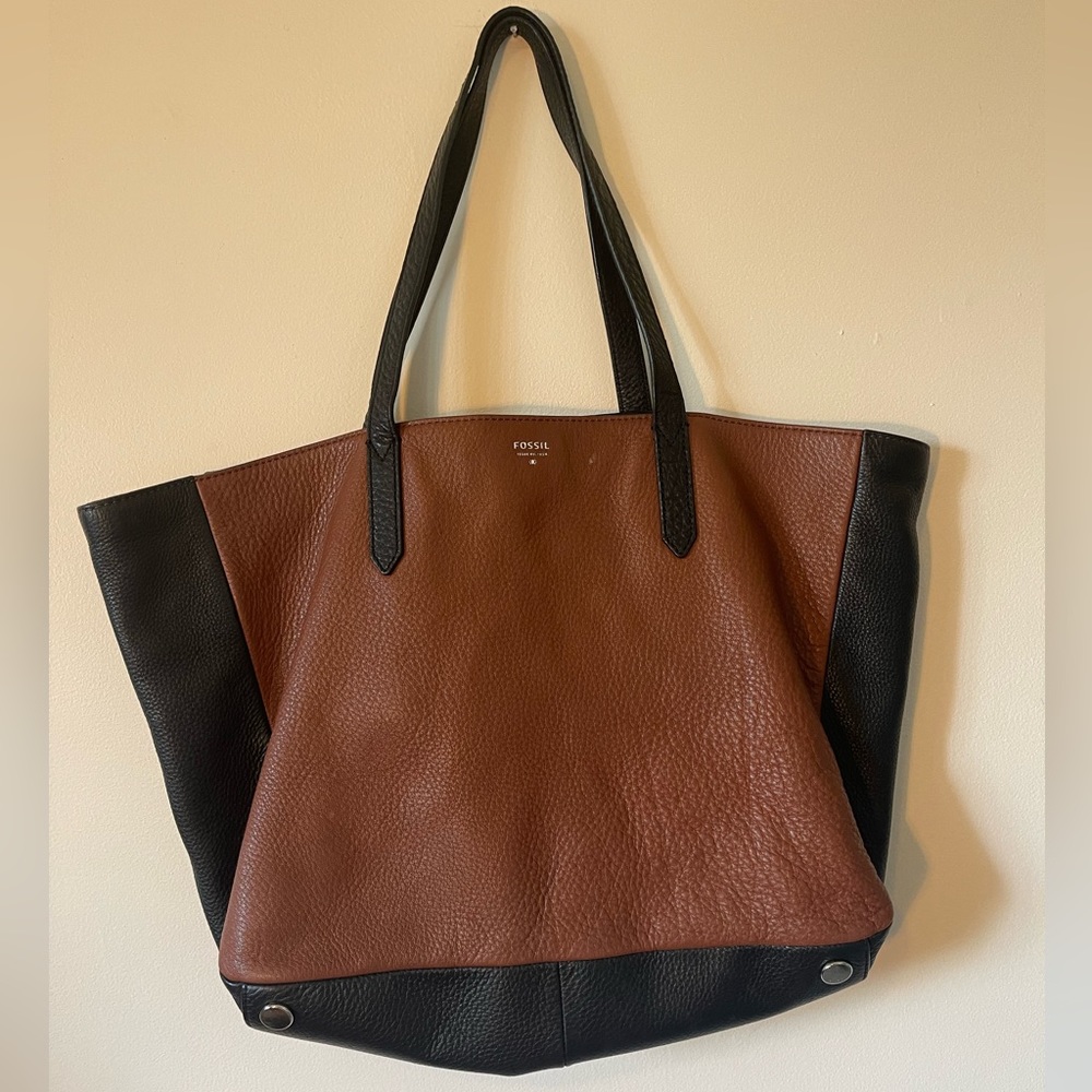 Fossil Leather Tote Bag